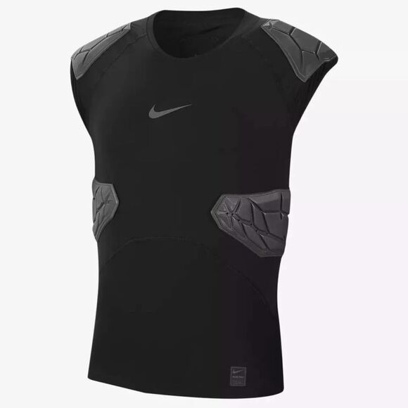 Nike HyperStrong 4 Pads Compression Black Football Shirt - Picture 1 of 7